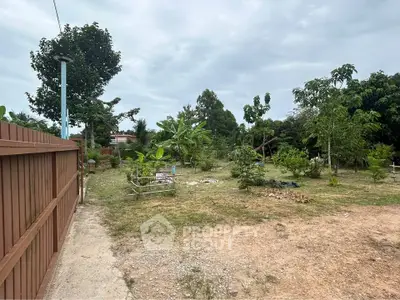 Spacious garden plot with lush greenery and potential for landscaping