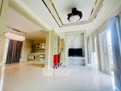 Spacious modern living room with elegant ceiling design and open layout