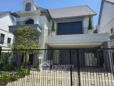 Elegant two-story house with spacious driveway and modern architecture