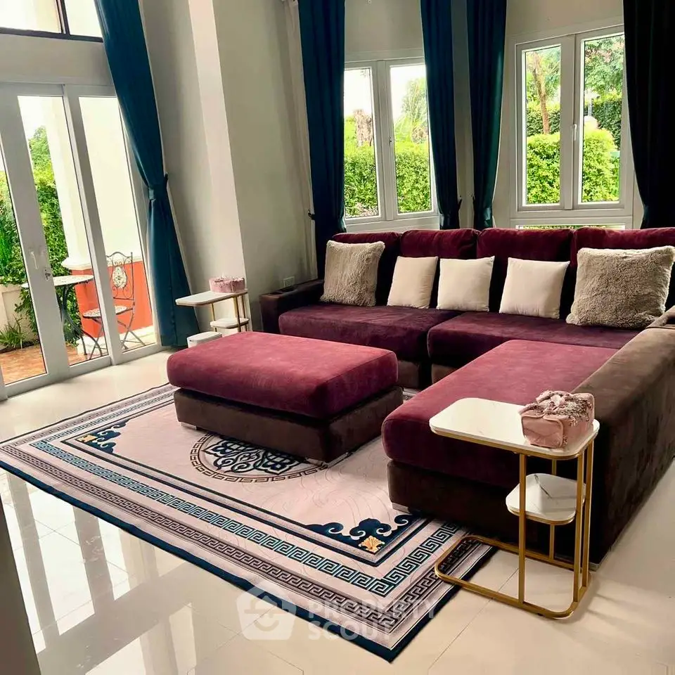Luxurious living room with plush sectional sofa and elegant decor