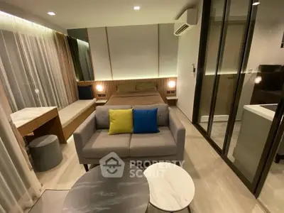 Modern studio apartment with stylish decor and cozy ambiance