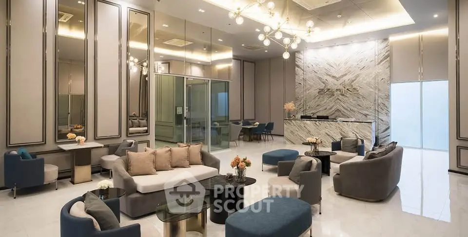 Luxurious modern living room with elegant decor and stylish furniture