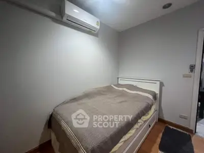 Cozy bedroom with air conditioning and modern decor