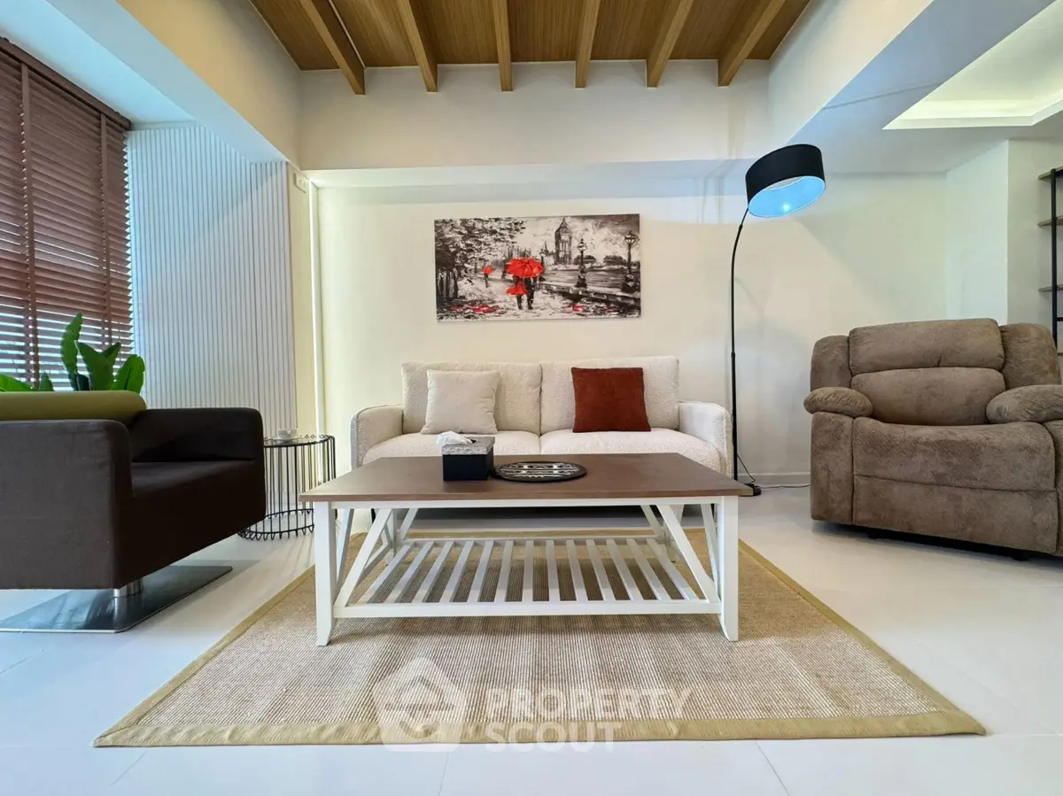 Stylish living room with modern furniture and elegant decor