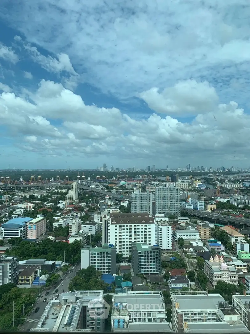 Stunning cityscape view from a high-rise building showcasing urban skyline and vibrant city life.