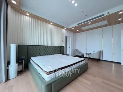 Spacious modern bedroom with elegant design and natural light
