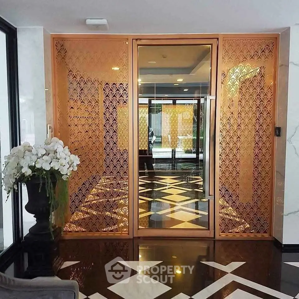 Luxurious entrance with intricate design and elegant flooring