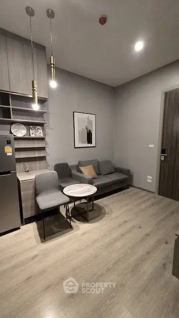 Modern living room with sleek furniture and stylish decor