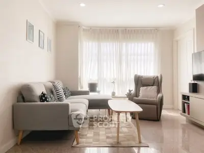 Bright and cozy living room with modern furniture and natural light