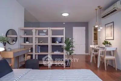 Modern living room with stylish decor and cozy ambiance