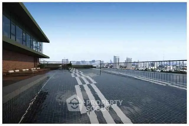 Stunning rooftop view with city skyline, perfect for urban living enthusiasts.