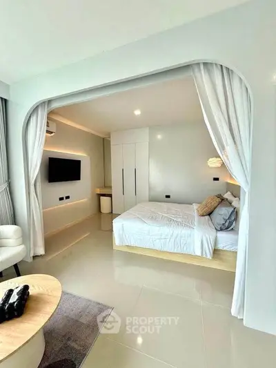 Modern bedroom with sleek design and elegant decor