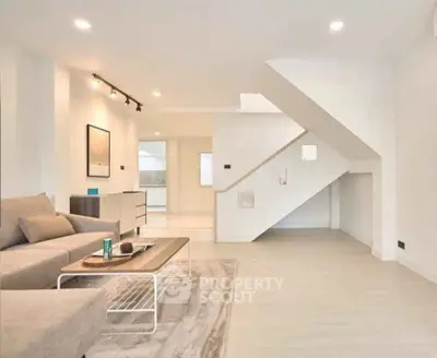 Spacious modern living room with stylish decor and open layout