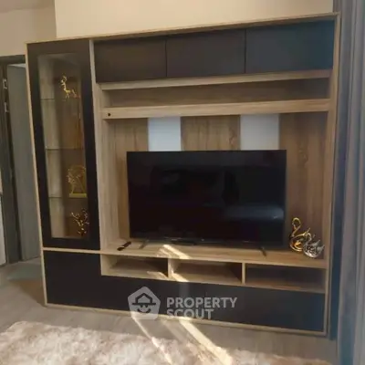 Modern living room with stylish TV unit and elegant decor