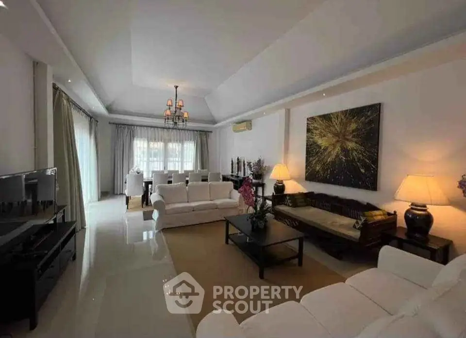 Luxurious living room with elegant decor and spacious layout