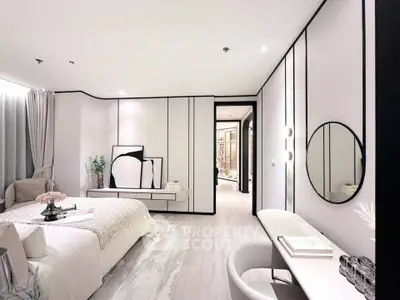 Luxurious modern bedroom with elegant decor and stylish furnishings