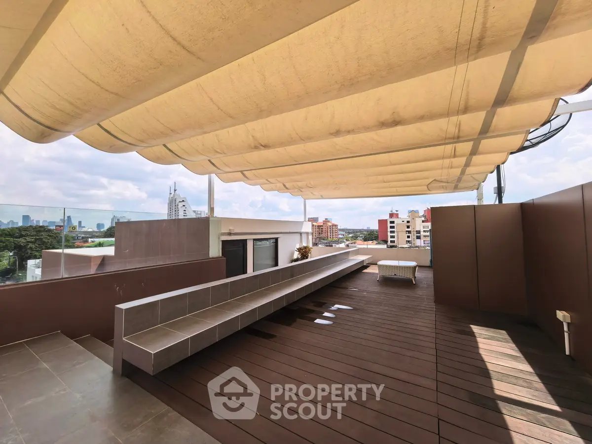 Stunning rooftop terrace with city views and modern design