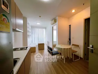 Modern studio apartment with open layout and natural light