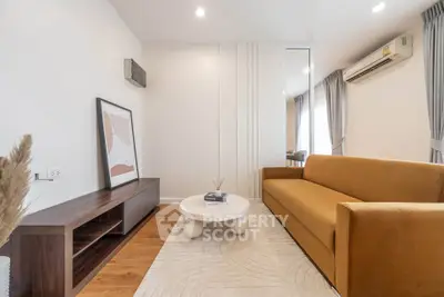 Modern living room with stylish decor and cozy ambiance