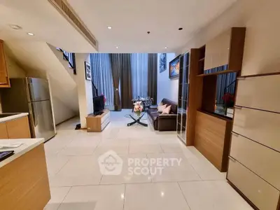 Spacious modern living room with open layout and stylish decor
