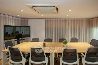 Modern conference room with sleek design and advanced technology setup