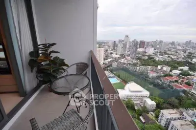 Stunning high-rise balcony with breathtaking cityscape views, perfect for urban living enthusiasts.
