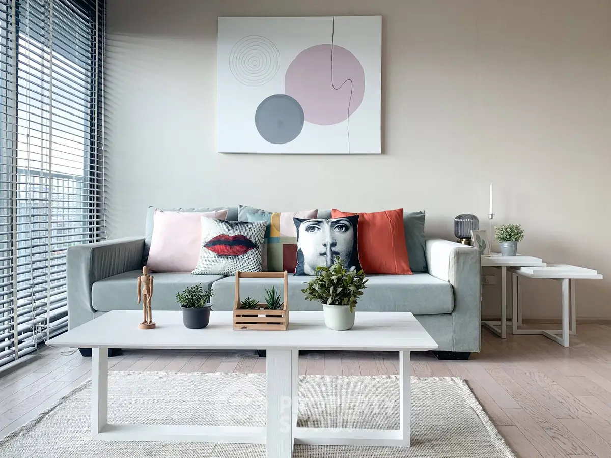 Stylish modern living room with chic decor and natural light