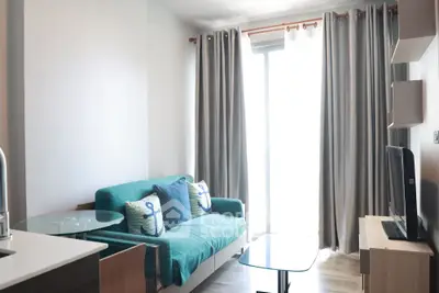 Modern living room with stylish decor and natural light