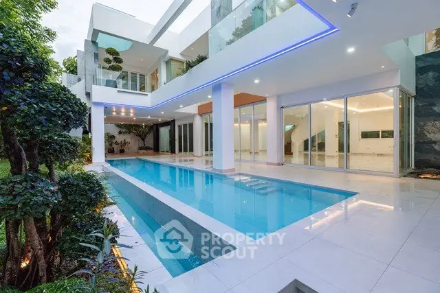 Luxurious modern villa with sleek pool and stunning architecture