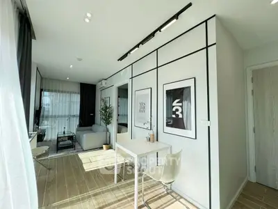 Modern living room with stylish decor and natural light