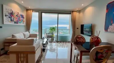 Luxurious living room with stunning view and elegant decor