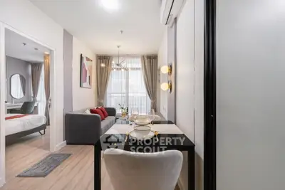 Modern apartment interior with stylish living room and dining area