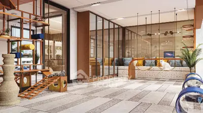 Luxurious pet-friendly living space with modern design and ample natural light.