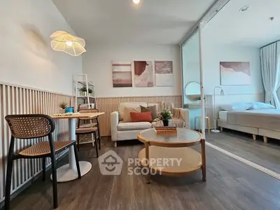 Modern living room with stylish decor and cozy ambiance