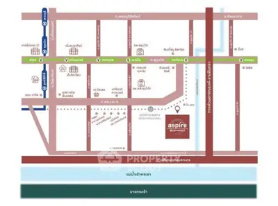 Map showing location of Aspire project near Bang Sue in Bangkok.