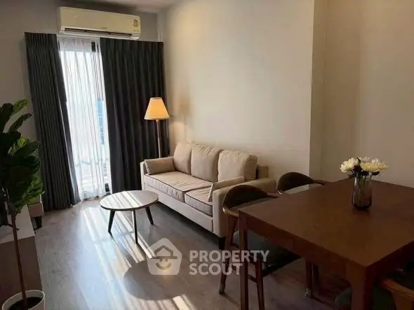 Cozy living room with modern furniture and natural light