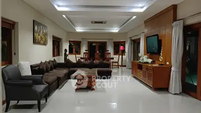 Spacious living room with modern furniture and elegant decor