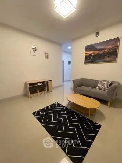 Modern living room with stylish furniture and elegant decor