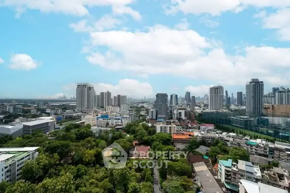 Stunning cityscape view showcasing modern skyline and lush greenery, perfect for urban living enthusiasts.