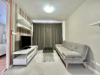 Modern living room with sleek furniture and stylish decor