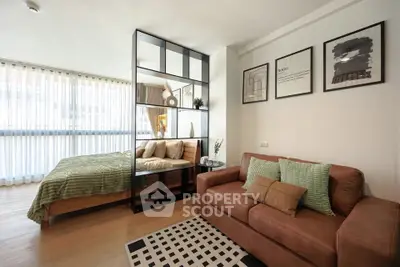 Modern studio apartment with stylish decor and natural light