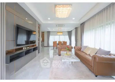 Luxurious living room with elegant decor and spacious layout