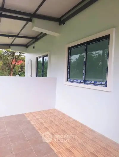 Spacious balcony with modern design and scenic view