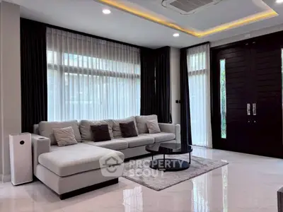 Luxurious modern living room with elegant sofa and chic decor