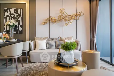 Luxurious modern living room with elegant decor and stylish furniture