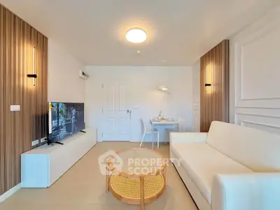 Modern living room with stylish decor and natural light