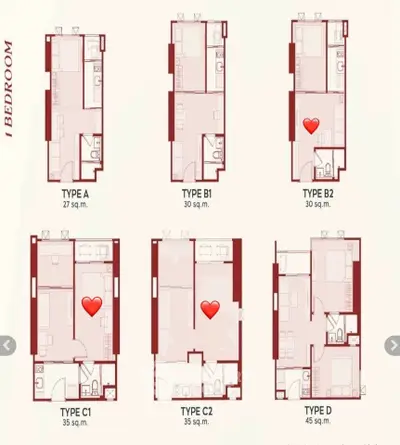 Explore diverse 1-bedroom apartment floor plans with efficient layouts and modern design.