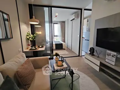 Modern living room with open layout and stylish decor