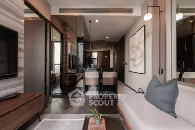 Luxurious modern living room with elegant decor and open layout, perfect for stylish urban living.