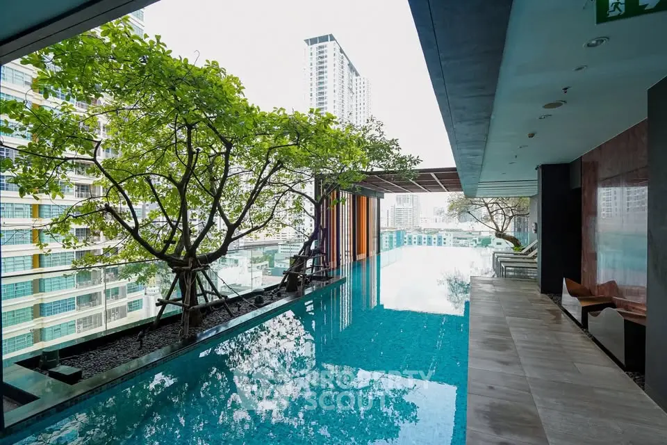 Luxurious rooftop pool with stunning city views and modern design